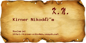 Kirner Nikodém névjegykártya